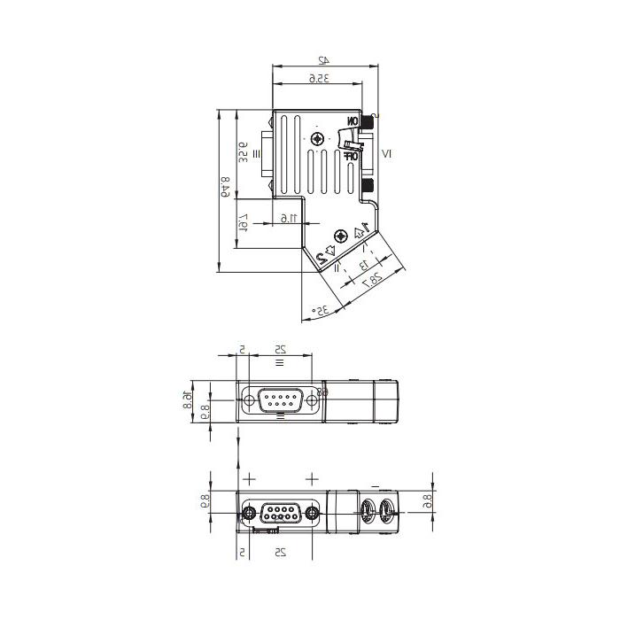 Profibus Bus plug with switchable terminal resistance, 0CE141